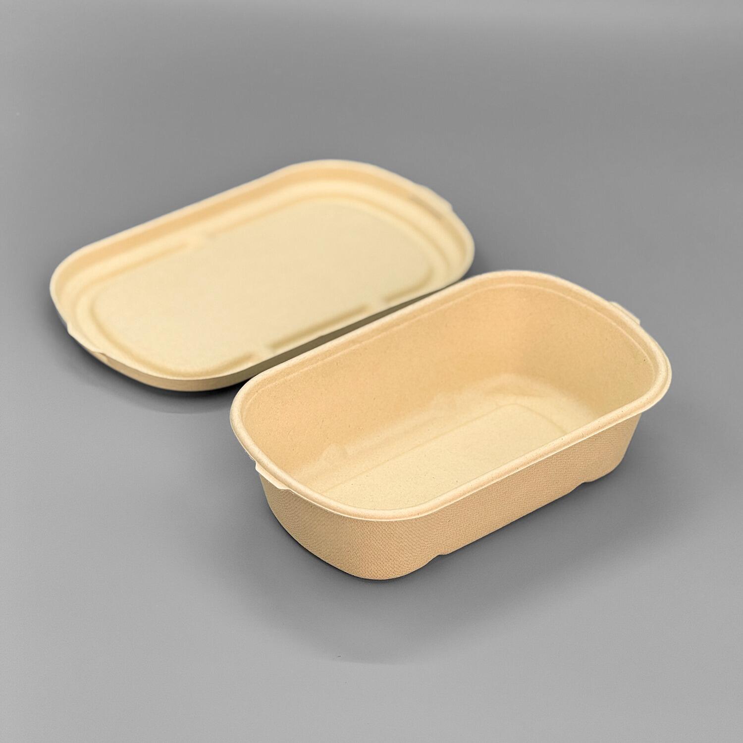 700ml To Go Box Compostable Sugarcane Bagasse Bento Box with Lid