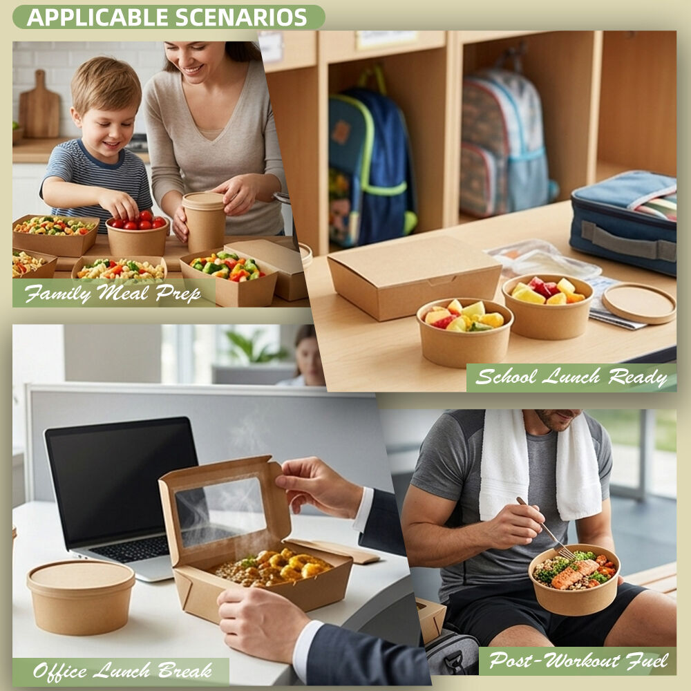 1300ml Extra Large Kraft Paper Bowl 337g Super Thick Disposable Food Container for Sharing Catering Meals