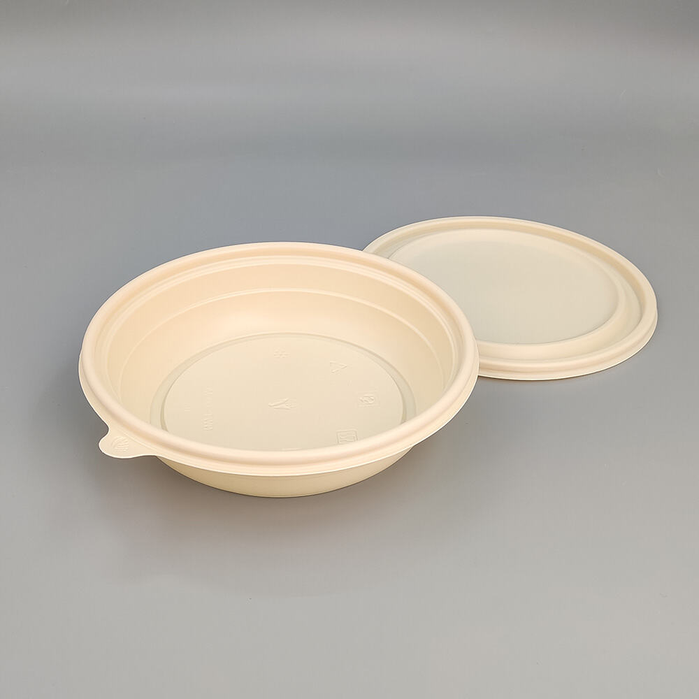 600ml Compostable Disposable Round Soup Food Containers Plate Corn Starch Bowl