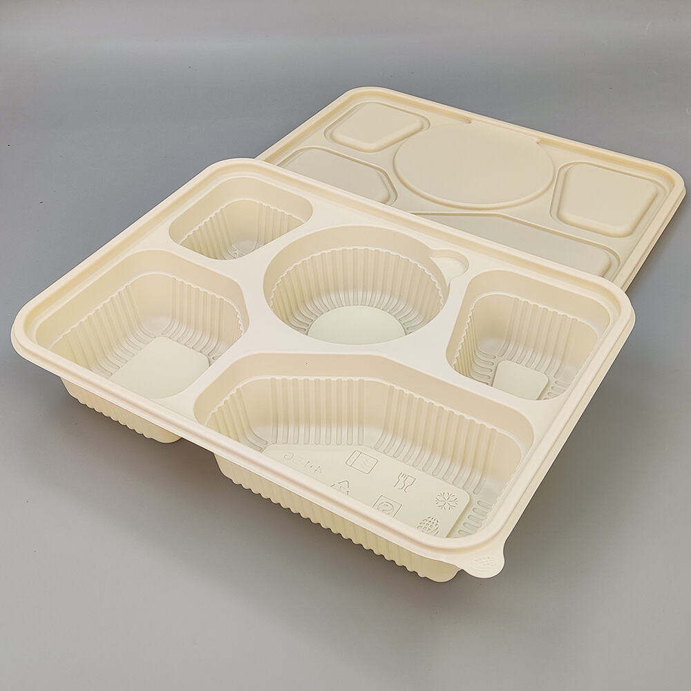 Cornstarch Leak Proof Compartment Lunch Box 5 Compartment Bento Box