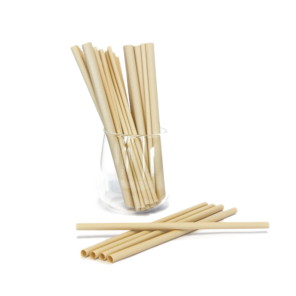 Ф6 8 12mm Disposable Natural Bamboo Pulp Drinking Straws