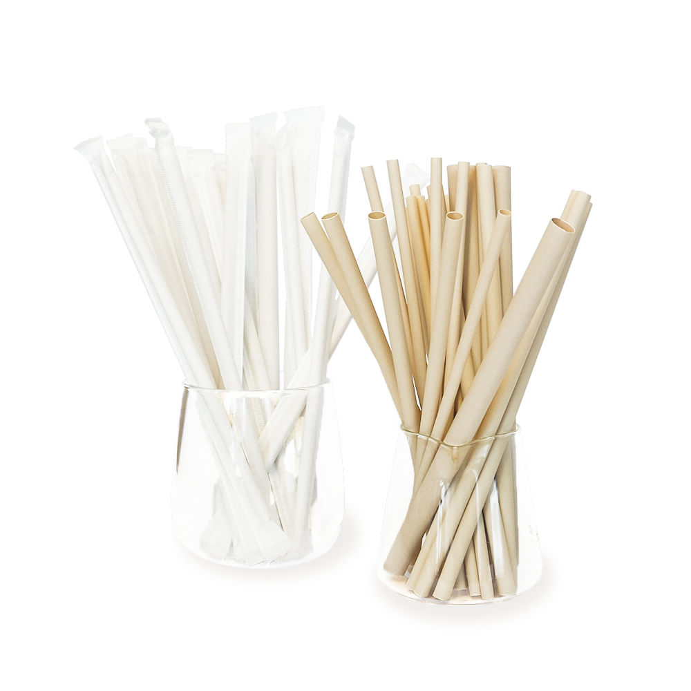 210mm Natural Cocktail Straw Drinking Bamboo Fiber Flat Straws