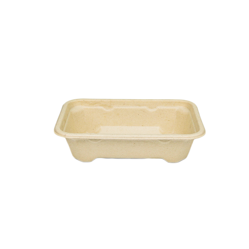 Rectangular Bamboo Pulp to Go Food Container for Restaurant Takeaway