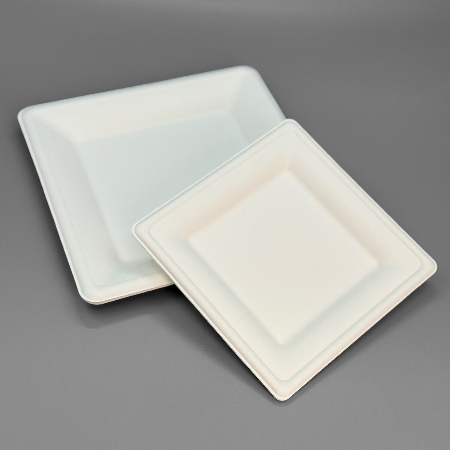 100% Biodegradable Oil Proof Bagasse Sugarcane Paper Square Plates