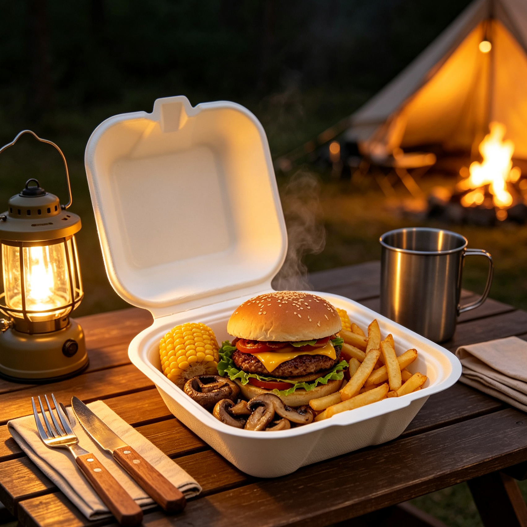 OEM Custom Printed 4 Inch Bagasse Burger Boxes for Sustainable Food Brands