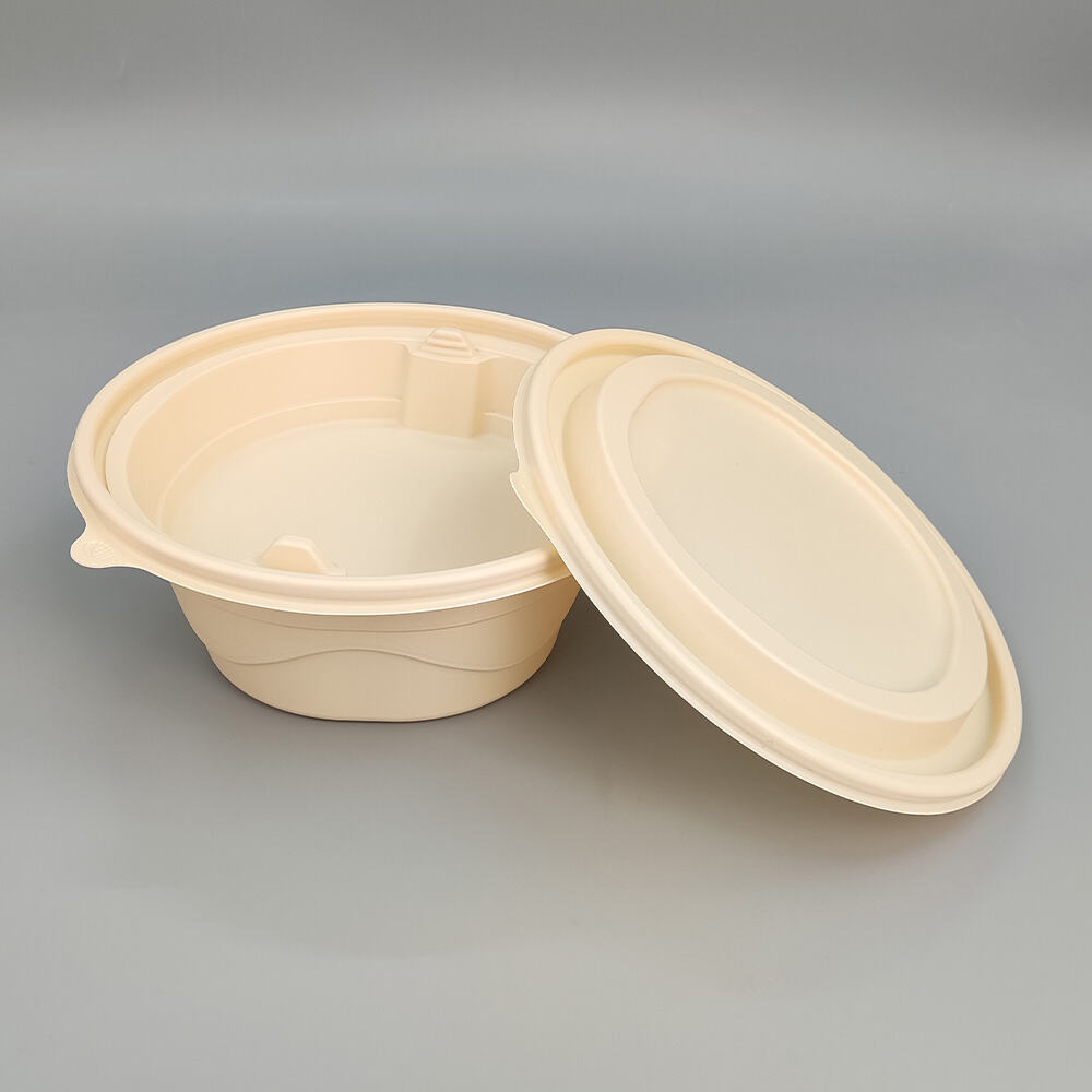 800ml 850ml 900ml Corn Starch Round Salad Bowl with Lid