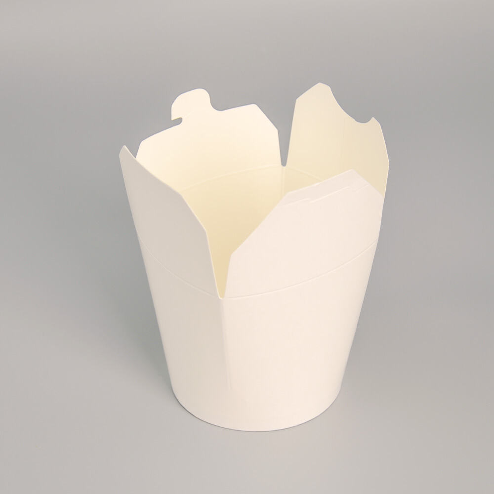 Recyclable Pasta Box 16oz 26oz 32oz White Kraft Takeout Noodle Box