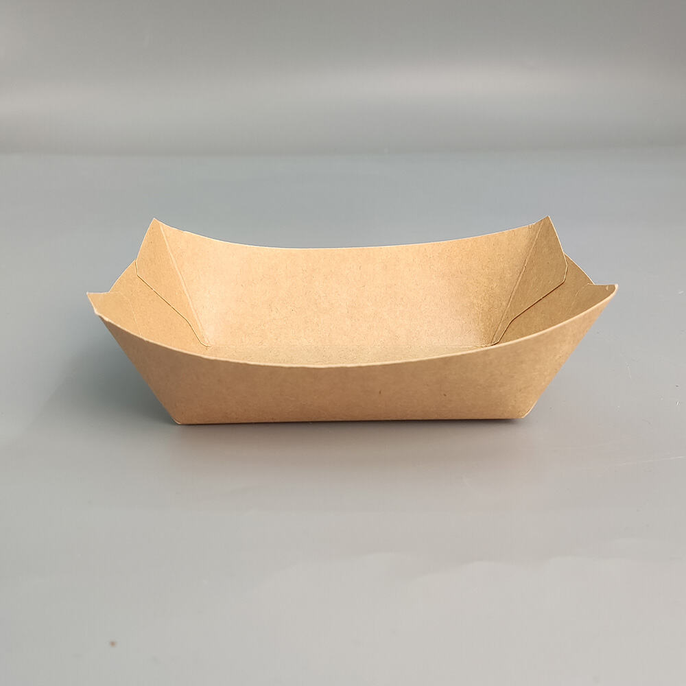 23oz Disposable Kraft Paper Food Plates Boat Tray for Chips