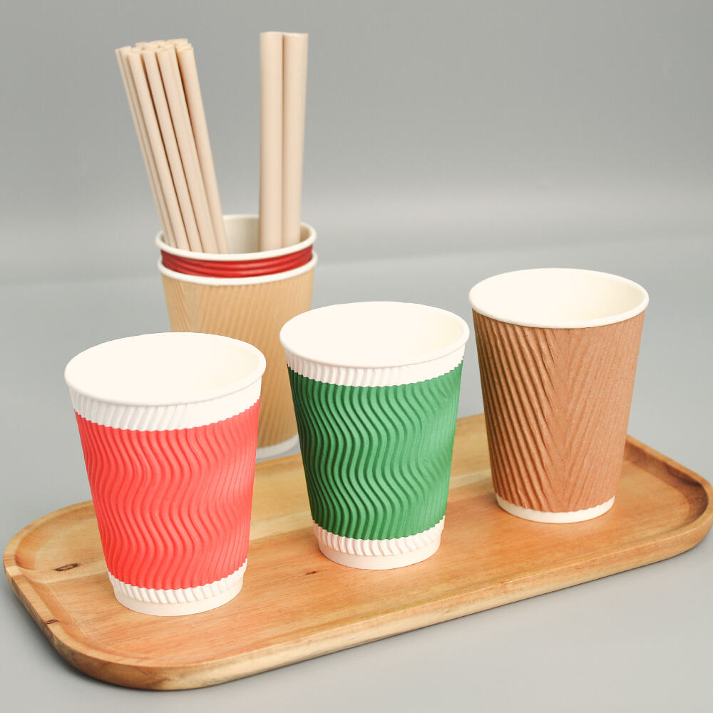 Eco Custom Printable Water-Based Coating Ripple Wall Paper Cup