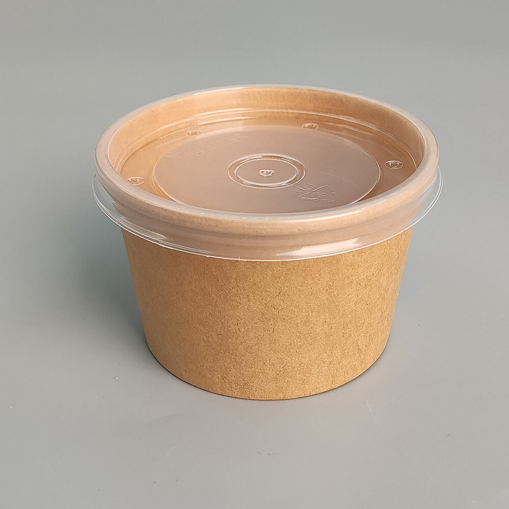 500ml Disposable Kraft Paper Bowl 300g Thick Oilproof Waterproof Food Bowl for Salad Dessert Small Meal Takeaway Wholesale