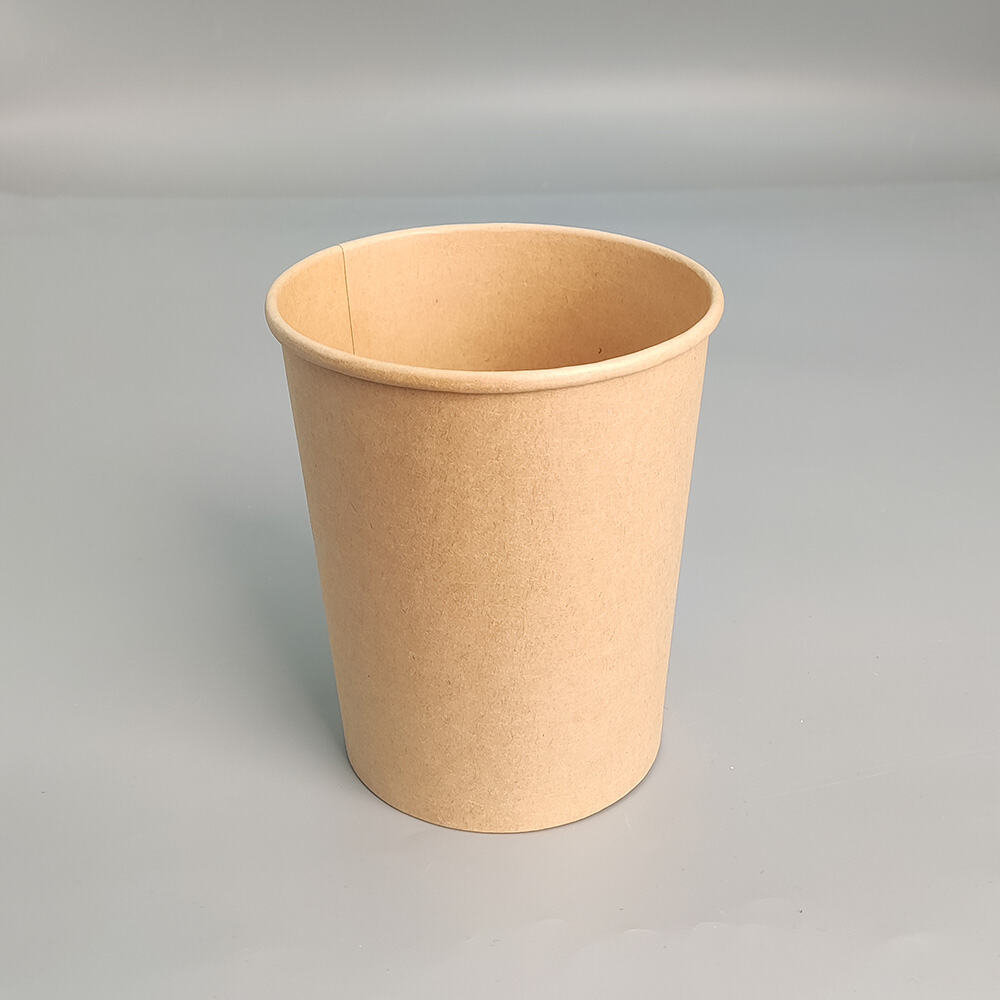 6oz Disposable Kraft Paper Soup Bucket 96mm Caliber Oilproof Waterproof Disposable Food Cup for Sauce Dessert Wholesale
